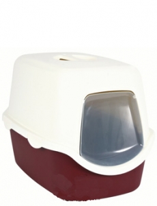 WC kočka kryté domek VICO 40x40x56 červená/bílá