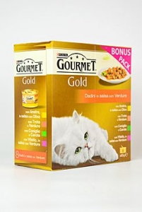 Gourmet Gold konzerva kočka Multi k.mas Exotic 7x85g+1ksR