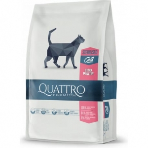 QUATTRO Cat Dry Premium all Breed Steril. Drůbež 7kg