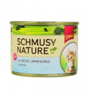 Schmusy Cat Nature Menu konzerva Junior losos+jehně 190g