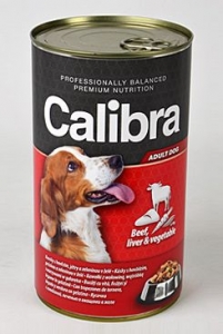 Calibra Dog konzerva hovězí+játra+zelenina v želé 1240g