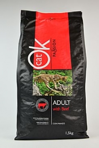 OK Cat Passion Adult Beef 1,5kg