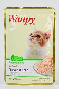 Wanpy Cat kapsa kuře + krab 85g