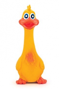 Hračka Pes Latex Kačer Squerky Duck, hnědý, 19cm