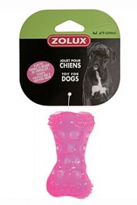 Hračka pes kost termoplastická guma 9,5cm Zolux