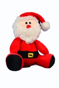 Vánoční Hračka pes Santa s čepičkou plyš 20cm 1ks