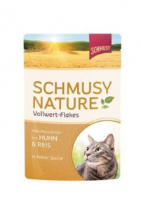 Schmusy Cat Nature Flakes kapsa kuře+rýže+šťáva 100g