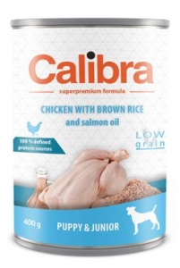 Calibra Dog konzerva Junior kuře s hnědou rýží 400g