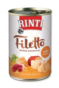 Rinti Dog Filetto konzerva kuře+kuř.srdce v želé 420g
