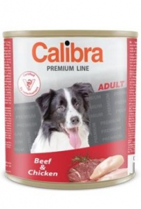 Calibra Dog  konz.Premium Adult hovězí+kuře 800g